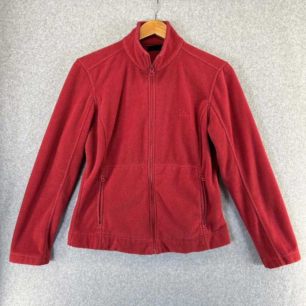 BMW Fleece Jacket Red Full‎ Zip Embroidered Logo Women Size Medium Moto Racing